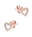 Heart Surrounded Crystals Silver Stud Earring STS-6330